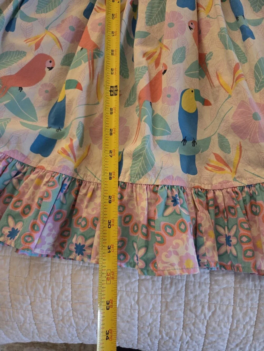 Eleanor Rose 'Meredith' Dress in Parrot Print Cotton